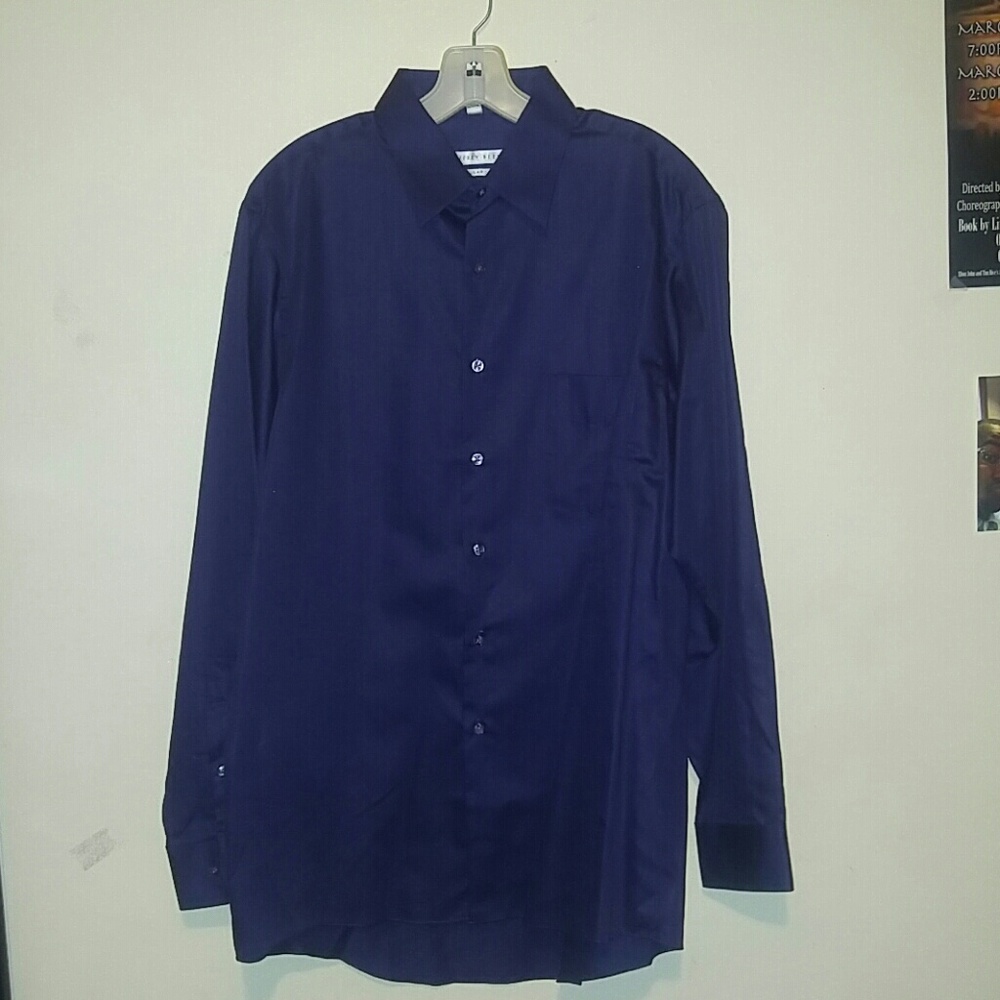 Long Sleeve Navy Blue Dress Shirt